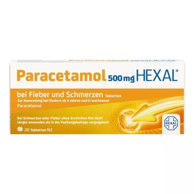 PARACETAMOL 500 mg HEXAL za vročino in bolečine Tablete, 20 kosov