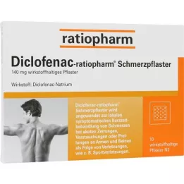 DICLOFENAC-bolečinski obliži ratiopharm, 10 kosov
