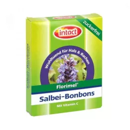 FLORIMEL Žajbljevi bonboni z vitaminom C brez sladkorja, 40 g