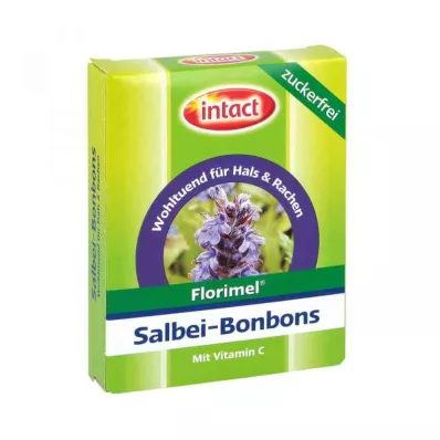 FLORIMEL Žajbljevi bonboni z vitaminom C brez sladkorja, 40 g