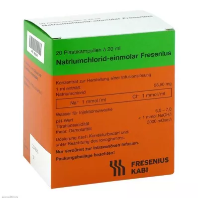 Fiziološka raztopina Fres.5,85% koncentrat plastične raztopine za infundiranje, 20X20 ml Fiziološka raztopina Fres.5,85% koncentrat plastične raztopine za infundiranje, 20X20 ml