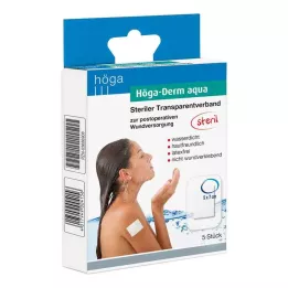 HÖGA-DERM aqua ste.transp.bandaža.z odprtino za rano.5x7 cm, 5 kosov