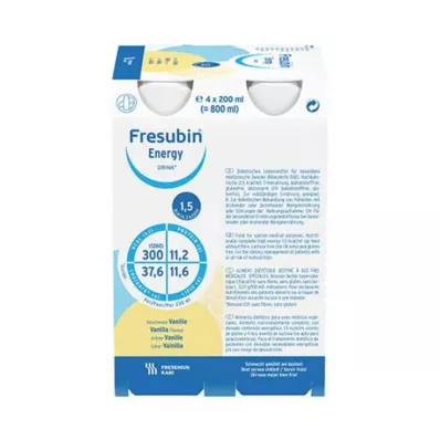 FRESUBIN ENERGY DRINK Steklenička za pitje Vanilla, 4X200 ml