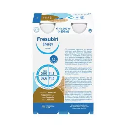 FRESUBIN ENERGY DRINK Steklenička za pitje cappuccina, 4X200 ml