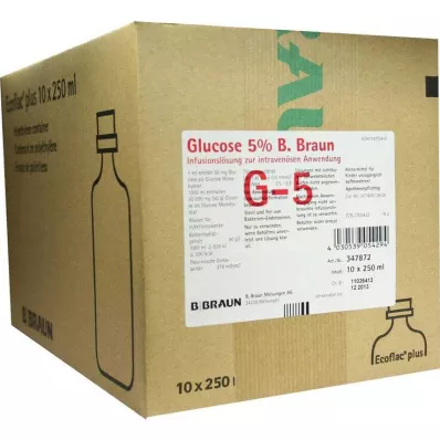 Glukoza 5% B.Braun Ecoflac P, 10X250 ml Glukoza 5% B.Braun Ecoflac P, 10X250 ml