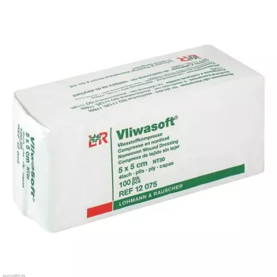 VLIWASOFT Kompresi iz netkanega materiala 5x5 cm nesterilni 4l, 100 kosov