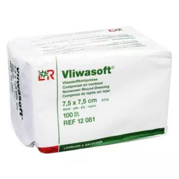 VLIWASOFT Kompresi iz netkanega tekstila 7,5x7,5 cm nesterilni 4l, 100 kosov