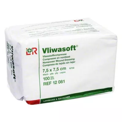VLIWASOFT Kompresi iz netkanega tekstila 7,5x7,5 cm nesterilni 4l, 100 kosov