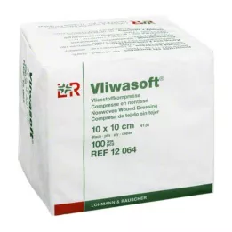 VLIWASOFT Kompresi iz netkanega materiala 10x10 cm nesterilni 4l, 100 kosov