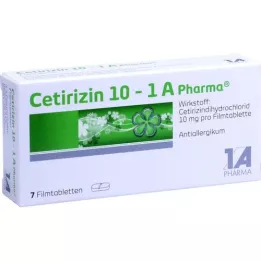 CETIRIZIN 10-1A Pharma filmsko obložene tablete, 7 kosov