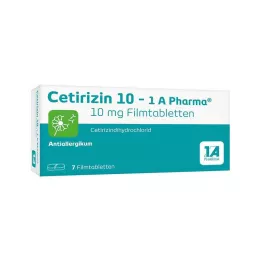 CETIRIZIN 10-1A Pharma filmsko obložene tablete, 7 kosov