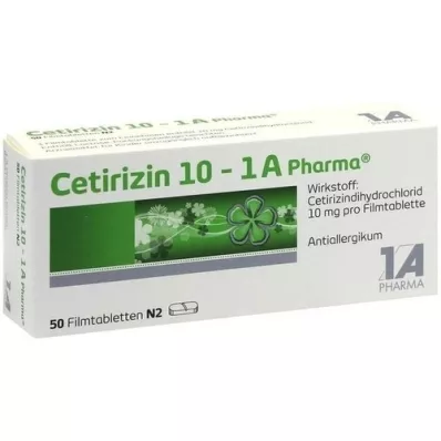 CETIRIZIN 10-1A Pharma filmsko obložene tablete, 50 kosov