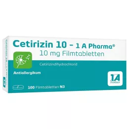 CETIRIZIN 10-1A Farmacevtske filmsko obložene tablete, 100 kosov