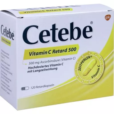 CETEBE Kapsule s podaljšanim sproščanjem vitamina C 500 mg, 120 kosov