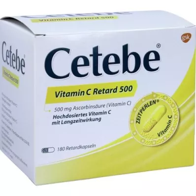 CETEBE Kapsule s podaljšanim sproščanjem vitamina C 500 mg, 180 kosov