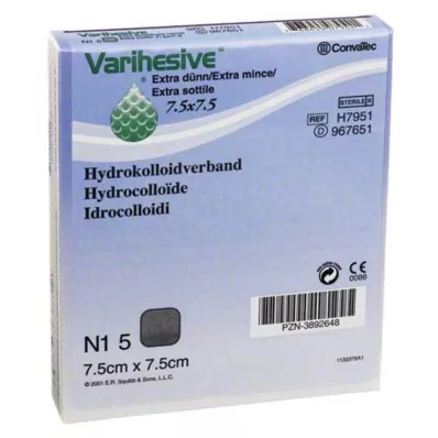 VARIHESIVE zelo tanek, 7,5x7,5 cm HKV hidroaktivni, 5 kosov