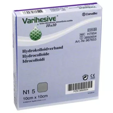 VARIHESIVE zelo tanek 10x10 cm HKV hidroaktivni, 5 kosov