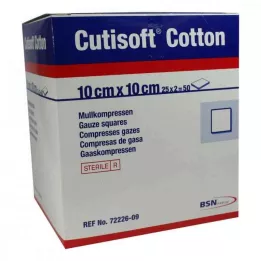 CUTISOFT Bombaž Compr.10x10 cm ster.12-krat, 25X2 kosov