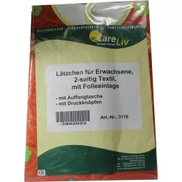 LÄTZCHEN Erw.m.Tasche 2seit.Tex.m.Fol.Druckknöpfe, 1 kos