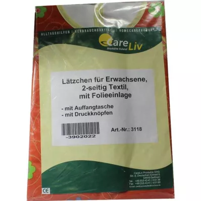 LÄTZCHEN Erw.m.Tasche 2seit.Tex.m.Fol.Druckknöpfe, 1 kos
