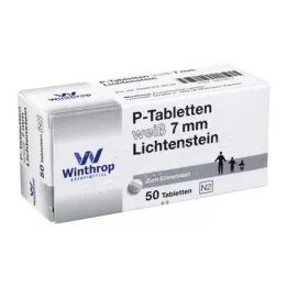 P TABLETTEN bela 7 mm, 50 kosov