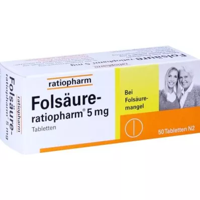 FOLSÄURE-RATIOPHARM 5 mg tablete, 50 kosov