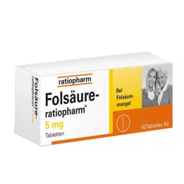 FOLSÄURE-RATIOPHARM 5 mg tablete, 50 kosov