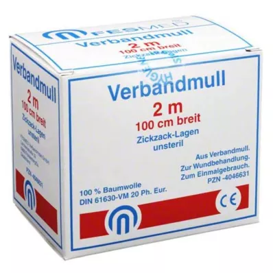 VERBANDMULL 2x1 m cikcak BW 20/100 nesterilno, 1 kos