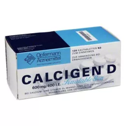 CALCIGEN D 600 mg/400 I.U. žvečljive tablete, 120 kapsul