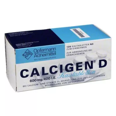 CALCIGEN D 600 mg/400 I.U. žvečljive tablete, 120 kapsul