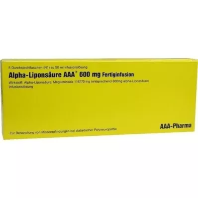 ALPHA LIPONSÄURE AAA 600 mg injekcijske viale, 5X50 ml