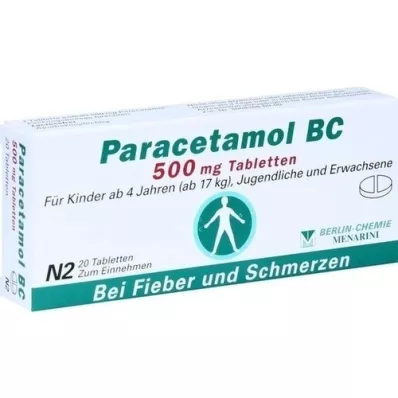 PARACETAMOL BC 500 mg tablete, 20 kosov