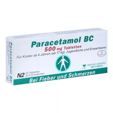 PARACETAMOL BC 500 mg tablete, 20 kosov
