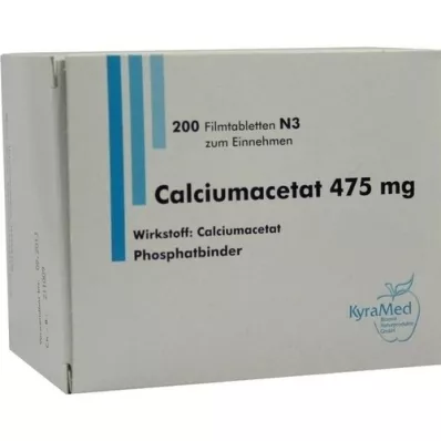 CALCIUMACETAT 475 mg filmsko obložene tablete, 200 kosov