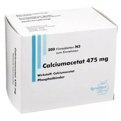 CALCIUMACETAT 475 mg filmsko obložene tablete, 200 kosov CALCIUMACETAT 475 mg filmsko obložene tablete, 200 kosov