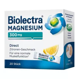 BIOLECTRA Magnezij 300 mg Direct Lemon Sticks, 20 kosov