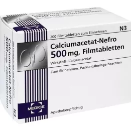 CALCIUMACETAT NEFRO 500 mg filmsko obložene tablete, 200 kosov