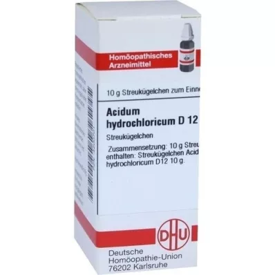ACIDUM HYDROCHLORICUM D 12 kroglic, 10 g