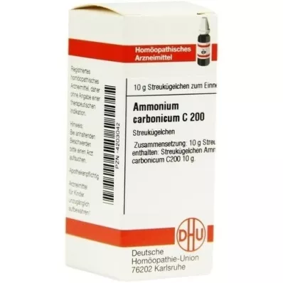 AMMONIUM CARBONICUM C 200 kroglic, 10 g