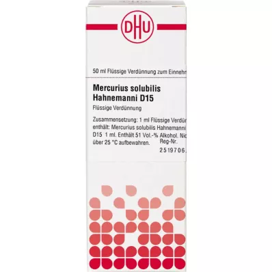 MERCURIUS SOLUBILIS Hahnemanni D 15 raztopina, 50 ml