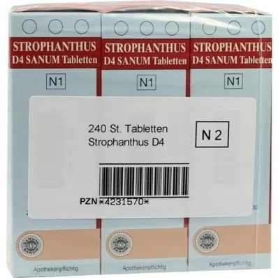 STROPHANTHUS D 4 Sanum tablete, 3X80 kapsul