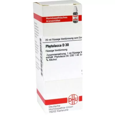 PHYTOLACCA D 30 razredčitev, 20 ml PHYTOLACCA D 30 razredčitev, 20 ml