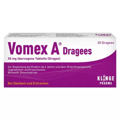 VOMEX A Dragees 50 mg obložene tablete, 20 kosov