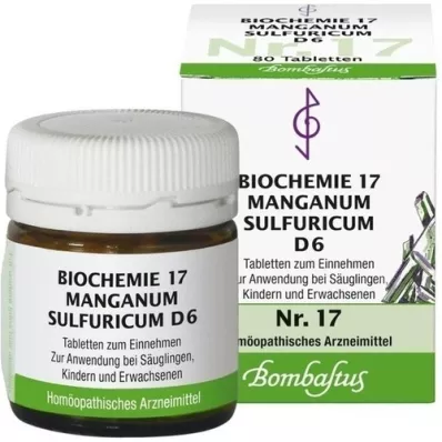 BIOCHEMIE 17 Manganum sulphuricum D 6 tablet, 80 kosov