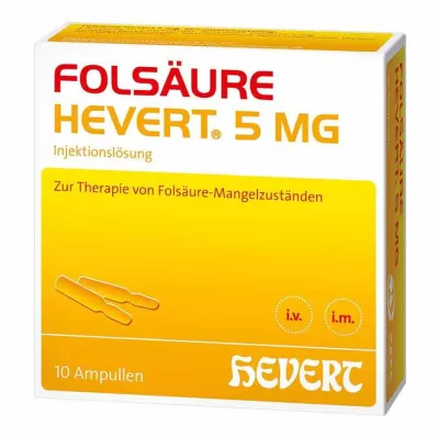 FOLSÄURE HEVERT Ampule po 5 mg, 10 kosov