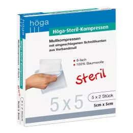 HÖGA-KOMPRESSEN 5x5 cm sterilni 8-kratni, 5X2 kosov