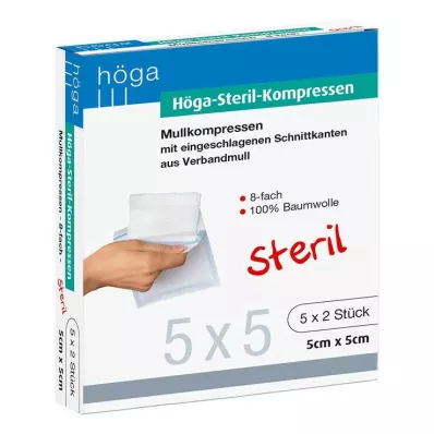 HÖGA-KOMPRESSEN 5x5 cm sterilni 8-kratni, 5X2 kosov HÖGA-KOMPRESSEN 5x5 cm sterilni 8-kratni, 5X2 kosov
