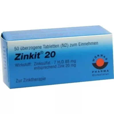 ZINKIT 20 obloženih tablet, 50 kosov