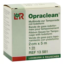 OPRACLEAN Blazinica iz gaze za tampon z jodoformom 2 cmx5 m, 1 kos