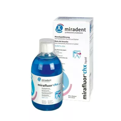 MIRADENT Raztopina za izpiranje ust mirafluor CHX 0,06 %, 500 ml MIRADENT Raztopina za izpiranje ust mirafluor CHX 0,06 %, 500 ml